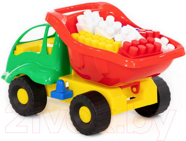 Изображение товара Самосвал игрушечный Полесье Муравей с конструктором. Строитель / 3140
