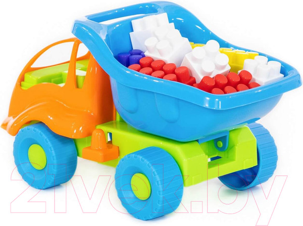 Изображение товара Самосвал игрушечный Полесье Муравей с конструктором. Строитель / 3140