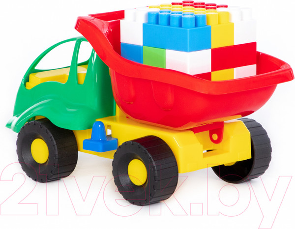 Изображение товара Самосвал игрушечный Полесье Муравей с конструктором. Строитель / 3157