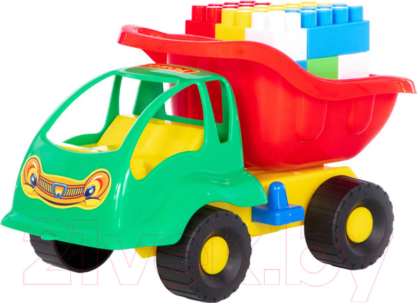 Изображение товара Самосвал игрушечный Полесье Муравей с конструктором. Строитель / 3157