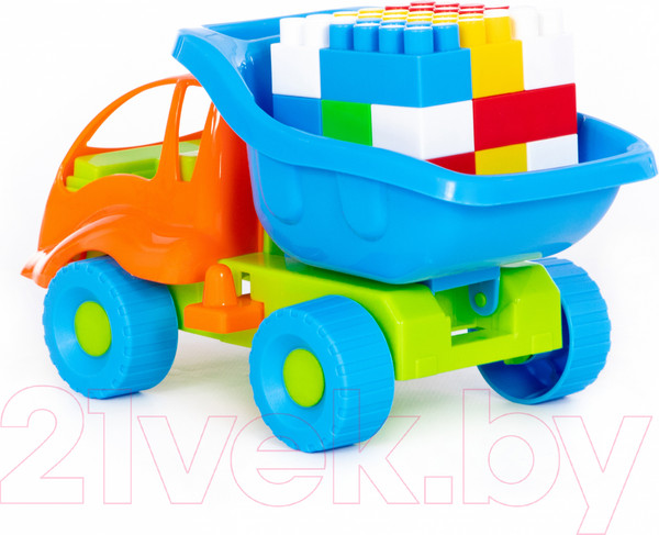 Изображение товара Самосвал игрушечный Полесье Муравей с конструктором. Строитель / 3157
