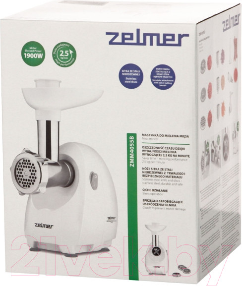 Изображение товара Мясорубка электрическая Zelmer ZMM4055B (белый)