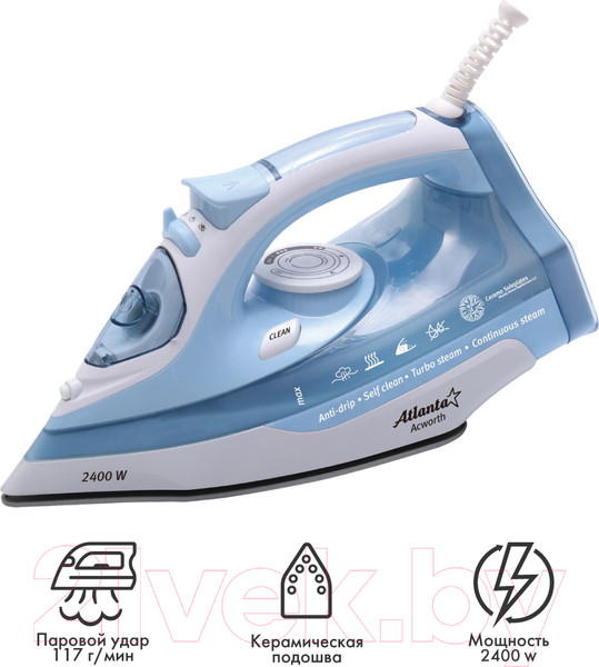 Изображение товара Утюг Atlanta ATH-5544 (голубой)