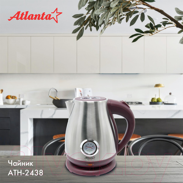 Изображение товара Электрочайник Atlanta АТН-2438 (бордовый)