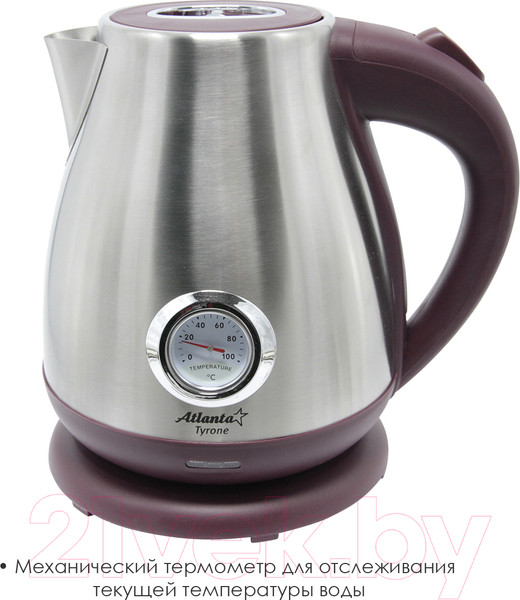 Изображение товара Электрочайник Atlanta АТН-2438 (бордовый)