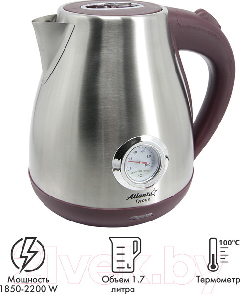 Изображение товара Электрочайник Atlanta АТН-2438 (бордовый)