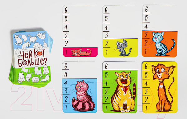 Изображение товара Развивающая игра Лас Играс Чей кот больше? 36 карточек / 2699914