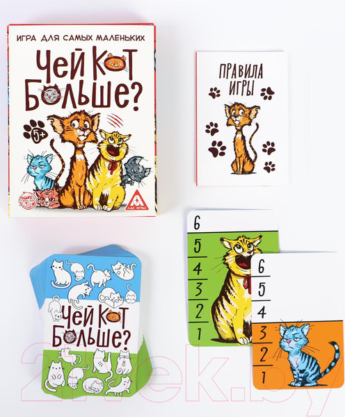 Изображение товара Развивающая игра Лас Играс Чей кот больше? 36 карточек / 2699914