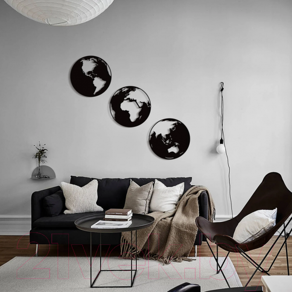 Изображение товара Декор настенный Arthata Земной шар 90x105-B / 036-3 (черный)