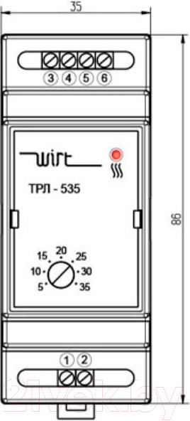 Изображение товара Терморегулятор для теплого пола Wirt ТРЛ-535