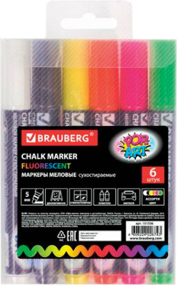Изображение товара Набор маркеров Brauberg Pop-Art / 151536 (6шт)