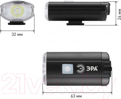 Изображение товара Фонарь для велосипеда ЭРА Вело 2 в 1 VA-801 / Б0039624