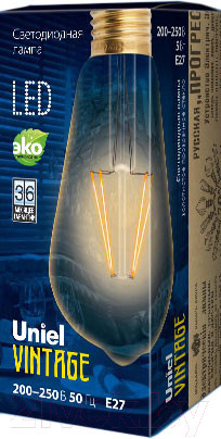 Изображение товара Лампа Uniel Vintage LED-ST64-5W/GOLDEN/E27 GLV22GO / UL-00002360