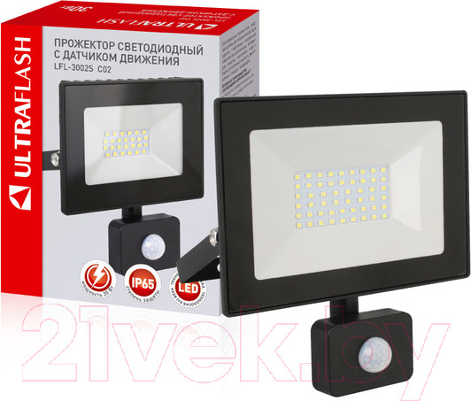 Изображение товара Прожектор Ultraflash LFL-3002S C02 / 13330 (черный)