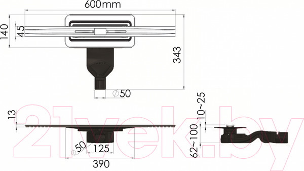 Изображение товара Трап для душа Berges Simpel 600 / 090111