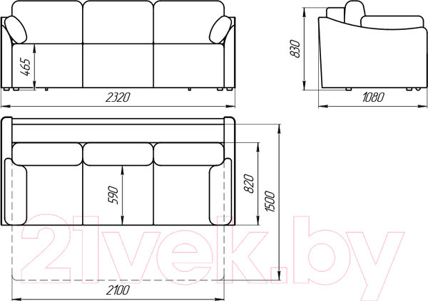 Изображение товара Диван Lama мебель Рио раскладной (Calvados 789/Calvados 790)