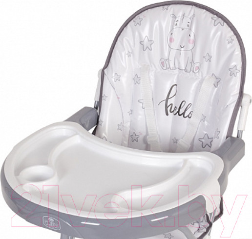 Изображение товара Стульчик для кормления Polini Kids 252 Бегемотик / 0002354-03 (серый)
