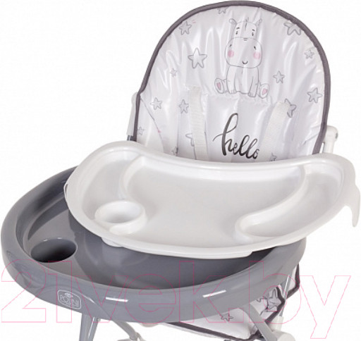 Изображение товара Стульчик для кормления Polini Kids 252 Бегемотик / 0002354-03 (серый)