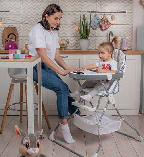 Изображение товара Стульчик для кормления Polini Kids 252 Бегемотик / 0002354-03 (серый)