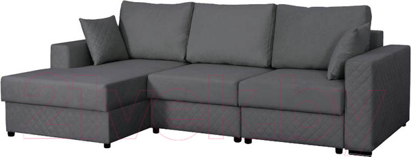 Изображение товара Диван угловой Мебельград Неаполь-2 Стандарт левый (альба темно-серый)