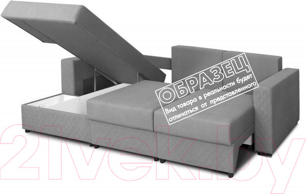 Изображение товара Диван угловой Мебельград Неаполь-2 Стандарт левый (альба темно-серый)