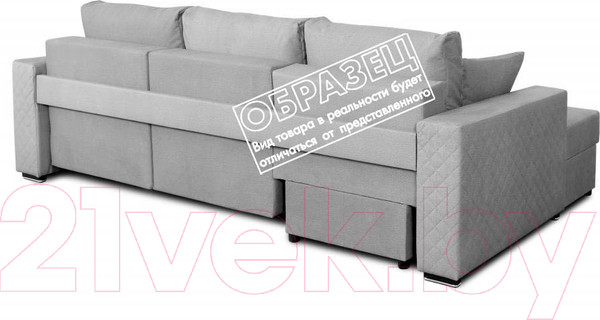 Изображение товара Диван угловой Мебельград Неаполь-2 Стандарт левый (альба темно-серый)