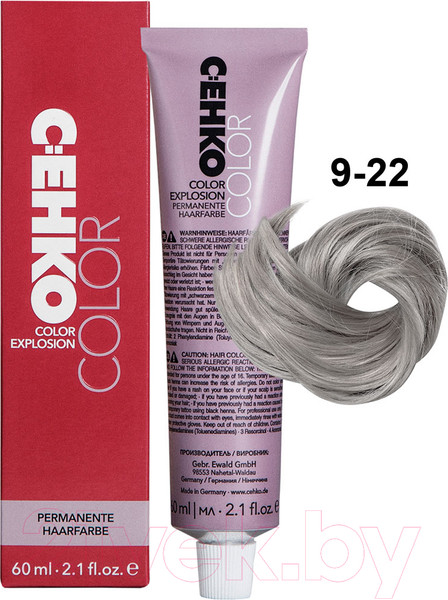 Изображение товара Крем-краска для волос C:EHKO Color Explosion 9/22 (очень светлый блондин интенсивно-пепельный)