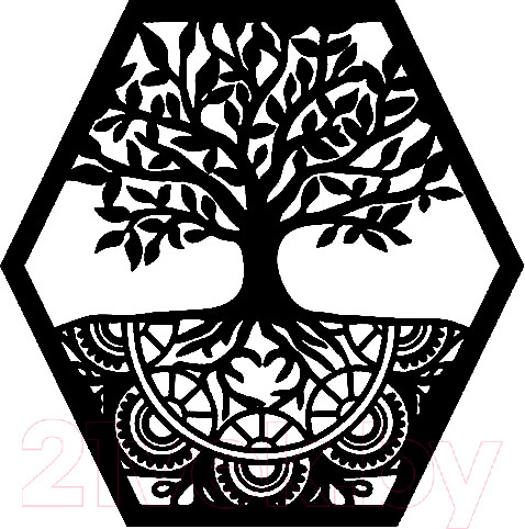 Изображение товара Декор настенный Arthata Дерево Любви 35x35-B / 041-1 (черный)