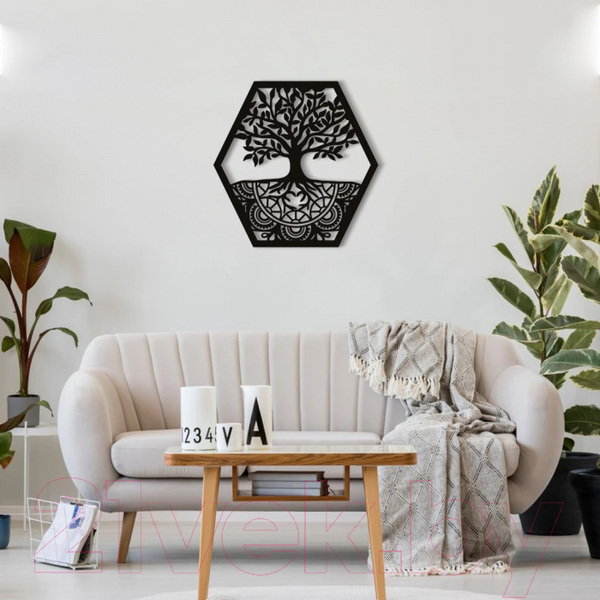 Изображение товара Декор настенный Arthata Дерево Любви 60x60-B / 041-1 (черный)