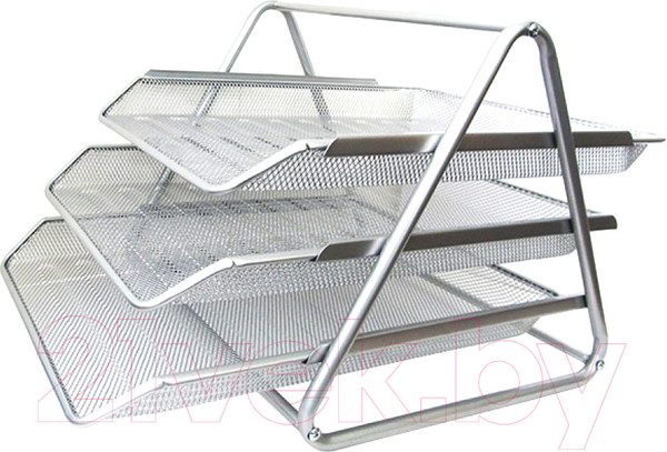 Изображение товара Лоток для бумаг Deli Тройной / 2014 (серебристый)