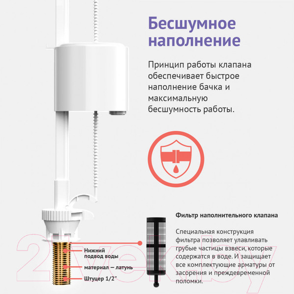 Изображение товара Смывное устройство для унитаза Berges Eko нижний / 030741