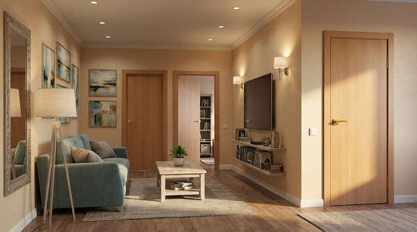 Изображение товара Дверь межкомнатная Юни Стандарт-01 60x200 (орех миланский)