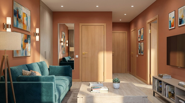 Изображение товара Дверь межкомнатная Юни Стандарт-01 70x200 (орех миланский)