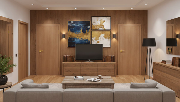 Изображение товара Дверь межкомнатная Юни Стандарт-01 70x200 (орех миланский)