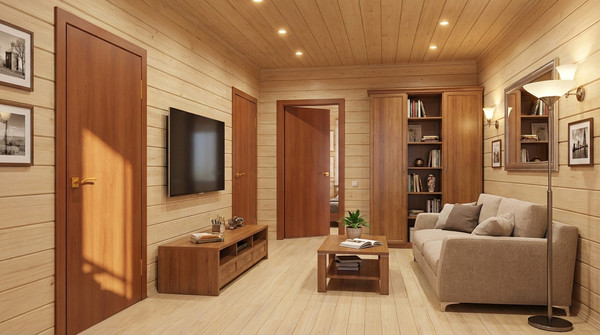 Изображение товара Дверь межкомнатная Юни Стандарт-01 90x200 (орех итальянский)