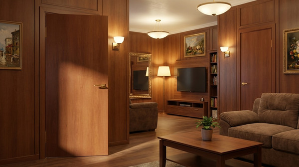 Изображение товара Дверь межкомнатная Юни Стандарт-01 90x200 (орех итальянский)