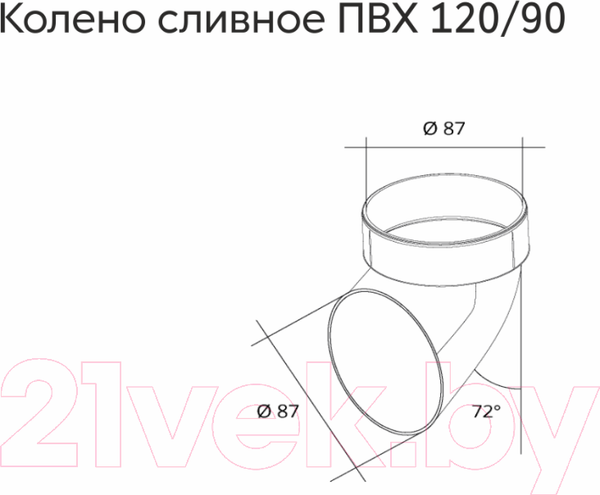 Изображение товара Колено трубы водосточной Grand Line ПВХ сливное RAL 6005 (зеленый)