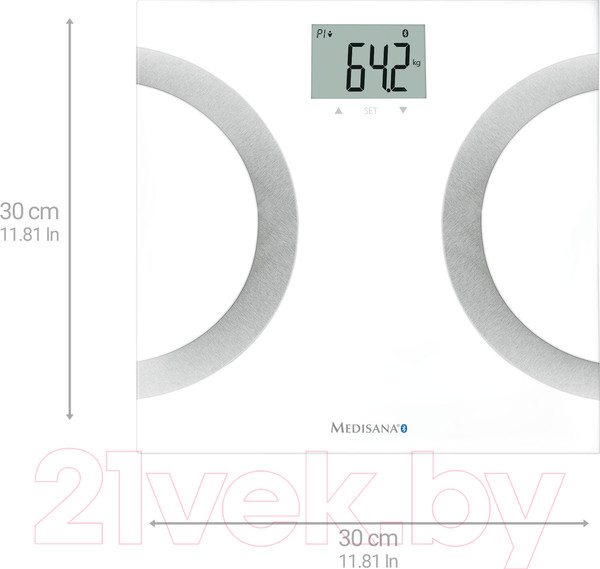 Изображение товара Напольные весы электронные Medisana BS 445 Connect (белый/серебристый)
