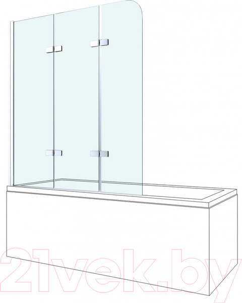 Изображение товара Стеклянная шторка для ванны Berges City 2.0 90x140 / 062013