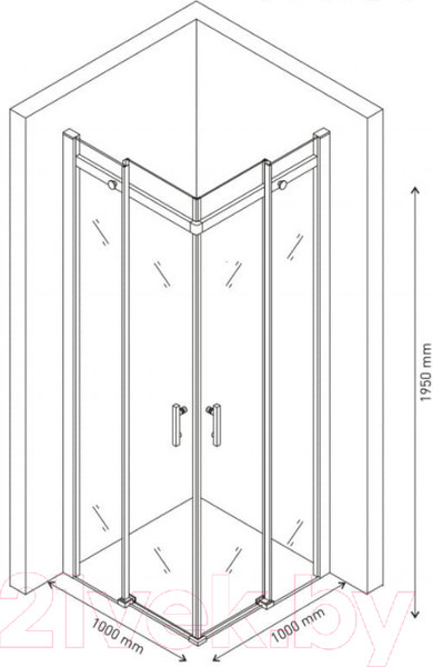 Изображение товара Душевой уголок Berges Melita 100x100x195 / 061024