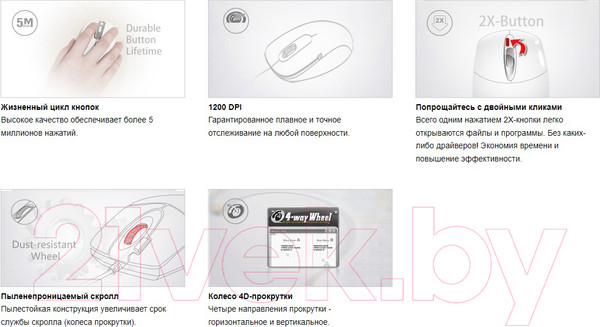 Изображение товара Мышь A4Tech OP-730D (черный)