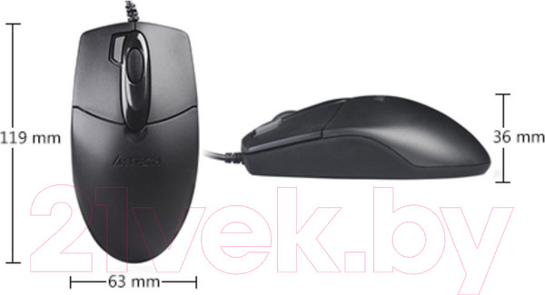 Изображение товара Мышь A4Tech OP-730D (черный)