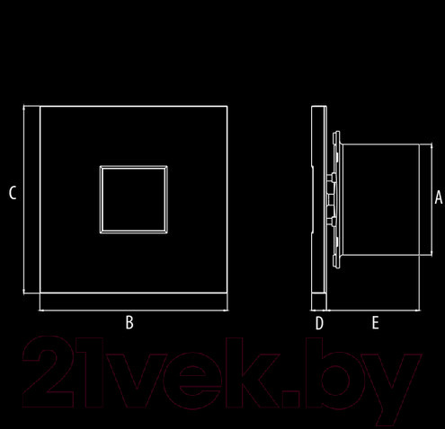 Изображение товара Вентилятор накладной Dospel D120 17x17 Visconti Chrome стандарт / 017-9219