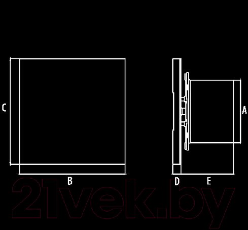 Изображение товара Вентилятор накладной Dospel D120 16x16 Black&White стандарт / 007-4327B