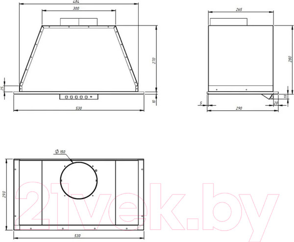 Изображение товара Вытяжка скрытая Akpo Neva 60 WK-9 (нержавеющая сталь)