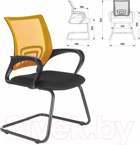 Изображение товара Стул офисный Brabix Fly CF-100 / 532088 (оранжевый/черный, TW-38-3/TW-11)