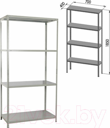 Изображение товара Стеллаж металлический Brabix Ms-185/40/70-4 / 291103