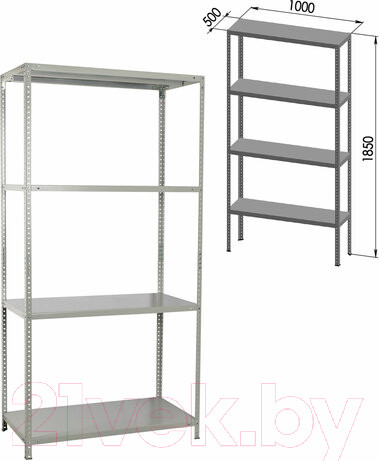 Изображение товара Стеллаж металлический Brabix Ms Plus-185/50-4 / 291106