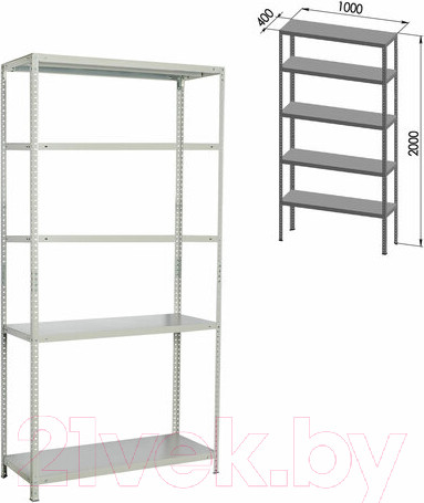 Изображение товара Стеллаж металлический Brabix Ms Plus-200/40-5 / 291109