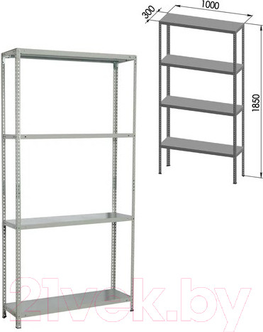Изображение товара Стеллаж металлический Brabix Ms Kd-185/30-4 / 291114